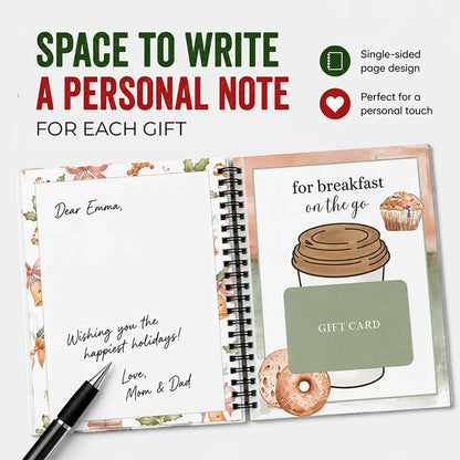 🔥 Last Day 50% OFF 🔥 Christmas Gift Card Book – 12 Gift Card Pages & Personal Message Holder