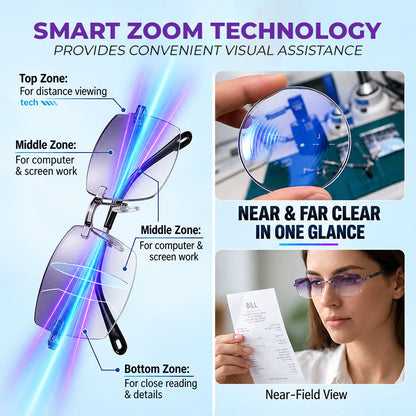 🔥 Last Day 50% OFF 🔥Smart Zoom Diamond-Cut Reading Glasses